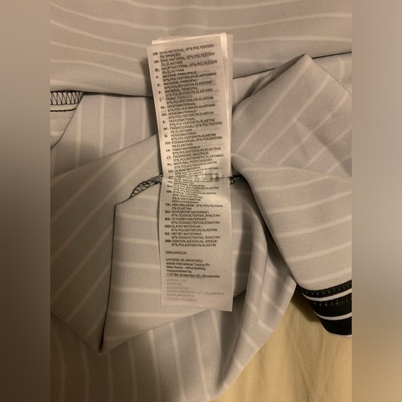 ✨⚡️💥Adidas Trefoil Originals Satin Black White Striped Tee Dress - Picture 9 of 15